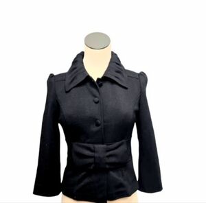 DIANE VON FURSTENBURG 🎀 HOLIDAY Bow Front Peplum Wool Gwennie Jacket | 6